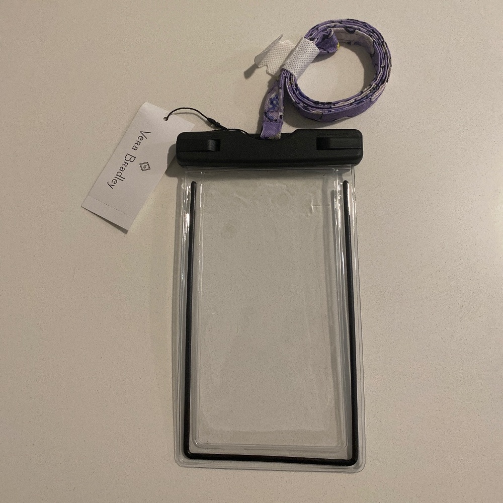NWT Vera Bradley Wild Roses Lavender Phone Pouch w/ Lanyard